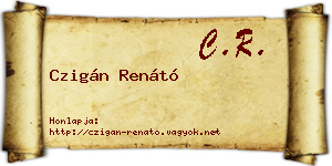 Czigán Renátó névjegykártya